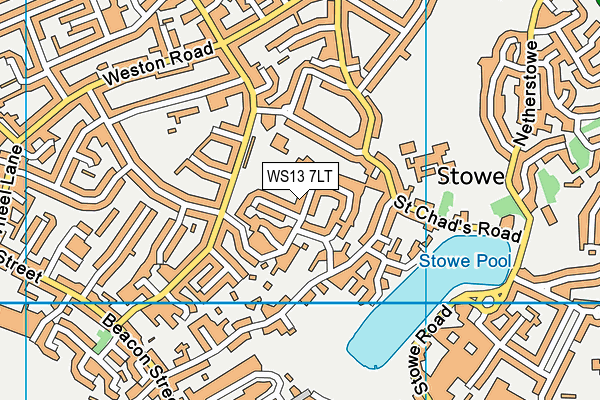 WS13 7LT map - OS VectorMap District (Ordnance Survey)