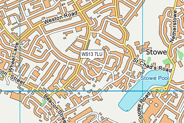 WS13 7LU map - OS VectorMap District (Ordnance Survey)