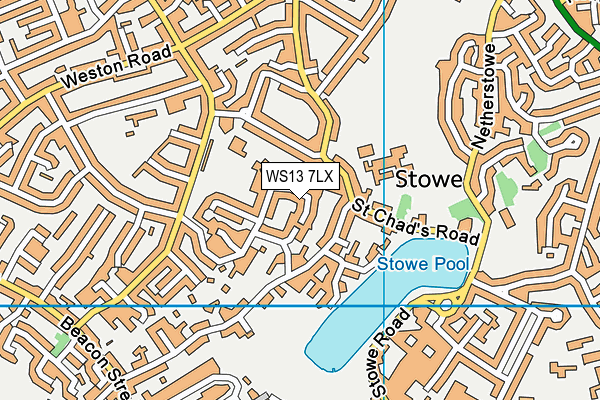 WS13 7LX map - OS VectorMap District (Ordnance Survey)