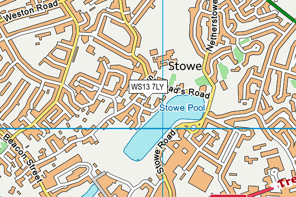 WS13 7LY map - OS VectorMap District (Ordnance Survey)