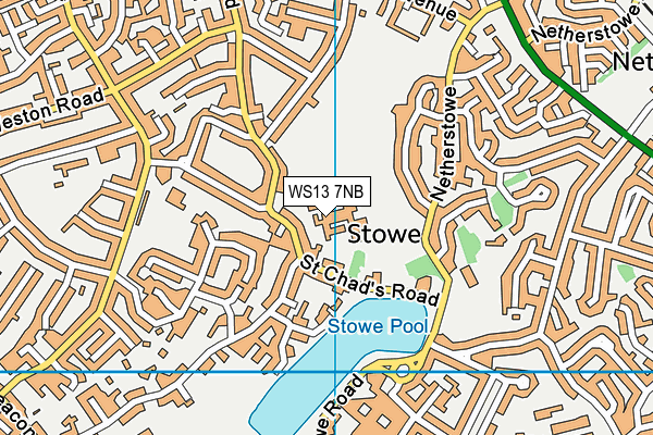 Nether Stowe High School map (WS13 7NB) - OS VectorMap District (Ordnance Survey)