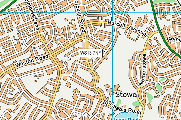 WS13 7NF map - OS VectorMap District (Ordnance Survey)