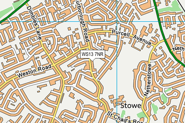 WS13 7NR map - OS VectorMap District (Ordnance Survey)