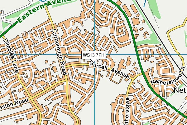 WS13 7PH map - OS VectorMap District (Ordnance Survey)
