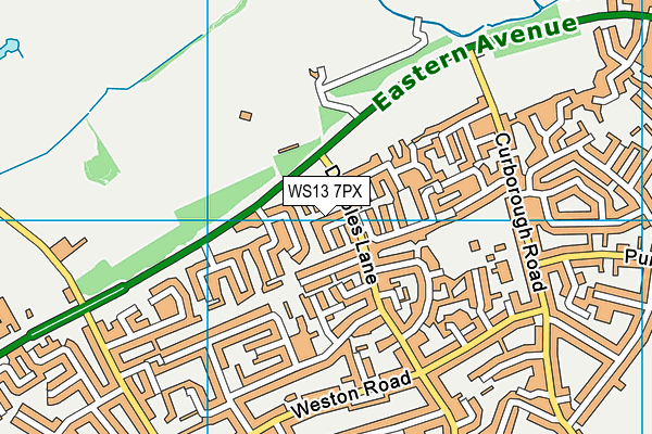 WS13 7PX map - OS VectorMap District (Ordnance Survey)