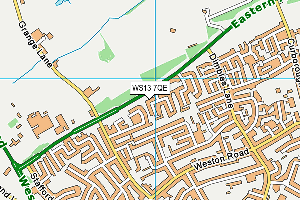 WS13 7QE map - OS VectorMap District (Ordnance Survey)