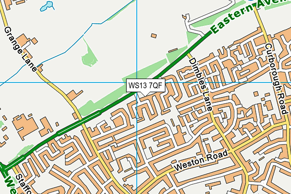 WS13 7QF map - OS VectorMap District (Ordnance Survey)