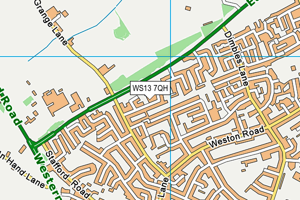 WS13 7QH map - OS VectorMap District (Ordnance Survey)