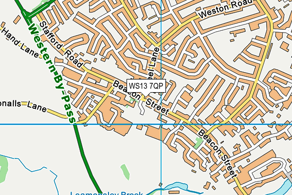 WS13 7QP map - OS VectorMap District (Ordnance Survey)