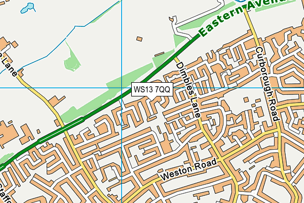 WS13 7QQ map - OS VectorMap District (Ordnance Survey)