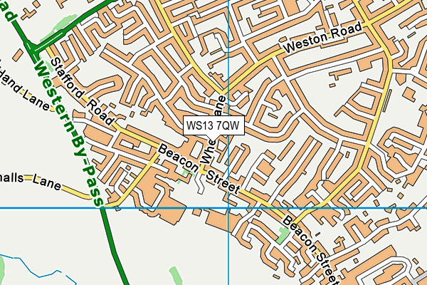 WS13 7QW map - OS VectorMap District (Ordnance Survey)