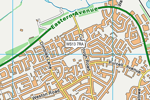 WS13 7RA map - OS VectorMap District (Ordnance Survey)