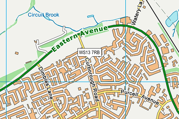 Stychbrook Park map (WS13 7RB) - OS VectorMap District (Ordnance Survey)