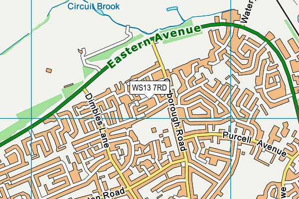 WS13 7RD map - OS VectorMap District (Ordnance Survey)