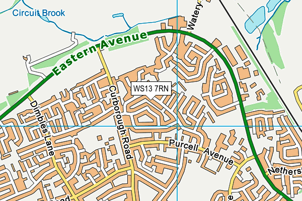 WS13 7RN map - OS VectorMap District (Ordnance Survey)