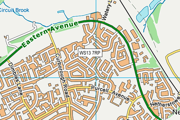 WS13 7RP map - OS VectorMap District (Ordnance Survey)