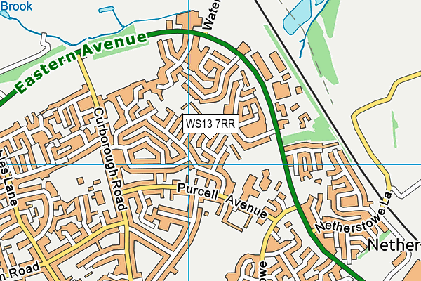 WS13 7RR map - OS VectorMap District (Ordnance Survey)