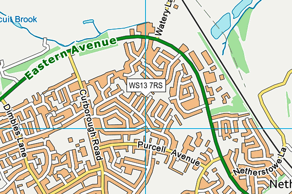 WS13 7RS map - OS VectorMap District (Ordnance Survey)