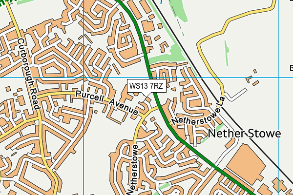 WS13 7RZ map - OS VectorMap District (Ordnance Survey)