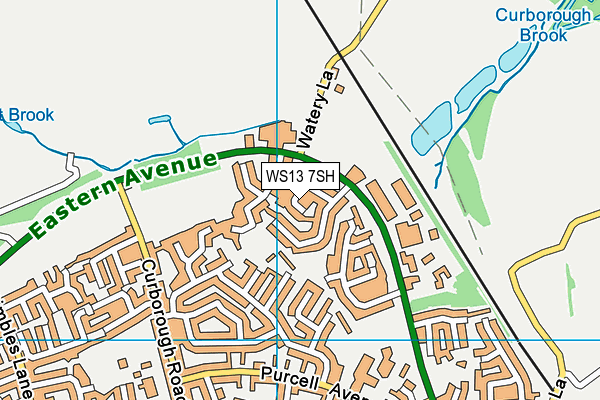 WS13 7SH map - OS VectorMap District (Ordnance Survey)