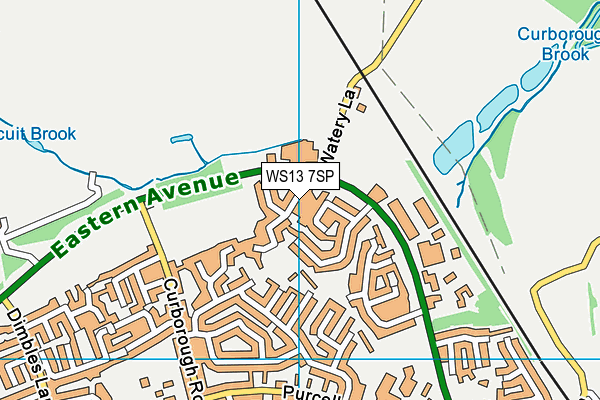 WS13 7SP map - OS VectorMap District (Ordnance Survey)