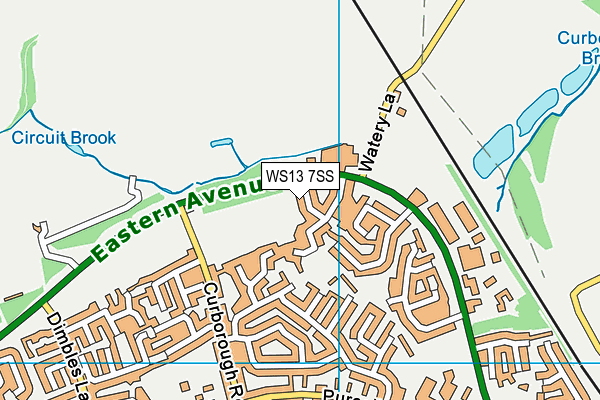 WS13 7SS map - OS VectorMap District (Ordnance Survey)