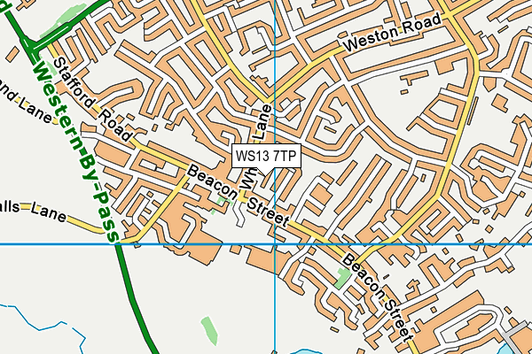 WS13 7TP map - OS VectorMap District (Ordnance Survey)