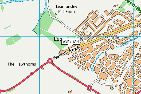 WS13 8AH map - OS VectorMap District (Ordnance Survey)