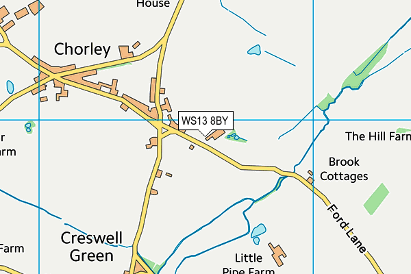 WS13 8BY map - OS VectorMap District (Ordnance Survey)