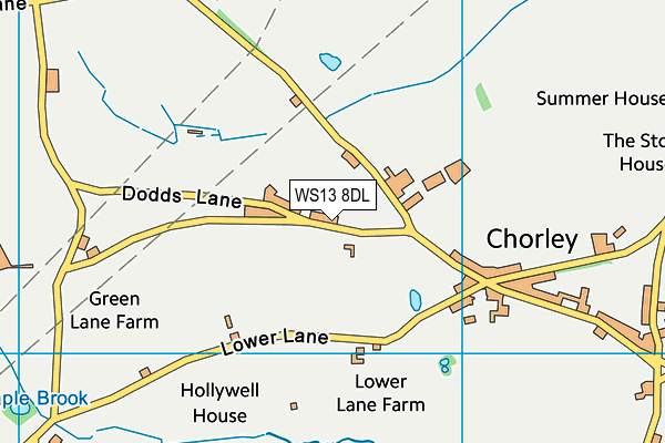 WS13 8DL map - OS VectorMap District (Ordnance Survey)