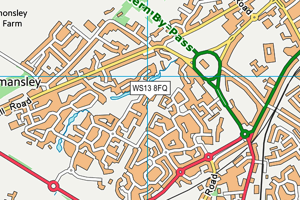 WS13 8FQ map - OS VectorMap District (Ordnance Survey)