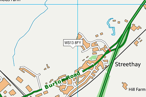 WS13 8FY map - OS VectorMap District (Ordnance Survey)