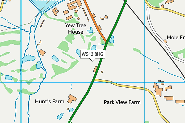 WS13 8HG map - OS VectorMap District (Ordnance Survey)