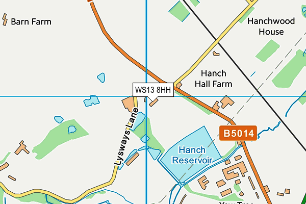 WS13 8HH map - OS VectorMap District (Ordnance Survey)