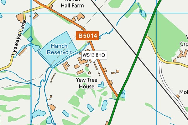 WS13 8HQ map - OS VectorMap District (Ordnance Survey)