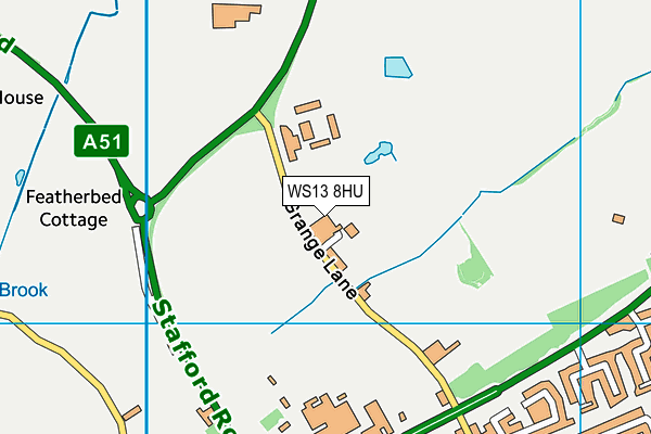WS13 8HU map - OS VectorMap District (Ordnance Survey)