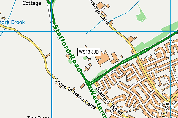 WS13 8JD map - OS VectorMap District (Ordnance Survey)