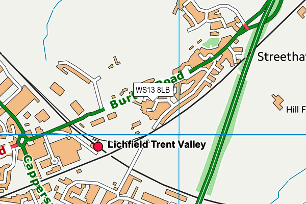 WS13 8LB map - OS VectorMap District (Ordnance Survey)