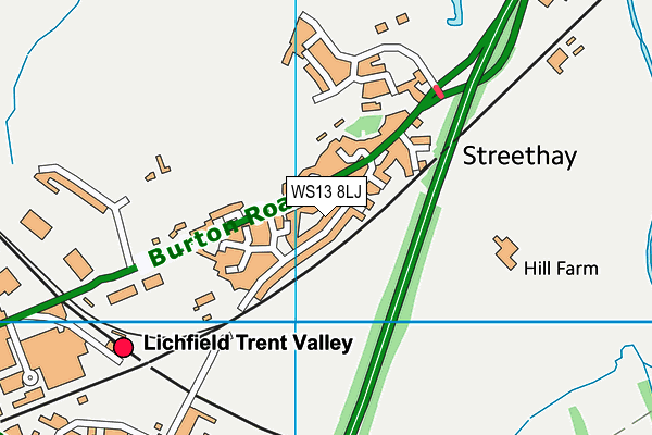 WS13 8LJ map - OS VectorMap District (Ordnance Survey)