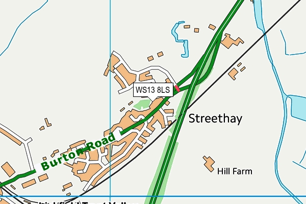 WS13 8LS map - OS VectorMap District (Ordnance Survey)