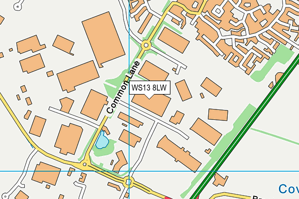WS13 8LW map - OS VectorMap District (Ordnance Survey)