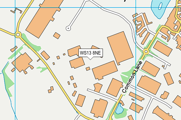 WS13 8NE map - OS VectorMap District (Ordnance Survey)