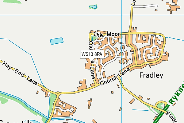WS13 8PA map - OS VectorMap District (Ordnance Survey)