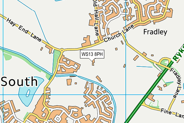 WS13 8PH map - OS VectorMap District (Ordnance Survey)