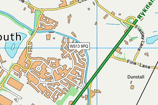 WS13 8PQ map - OS VectorMap District (Ordnance Survey)