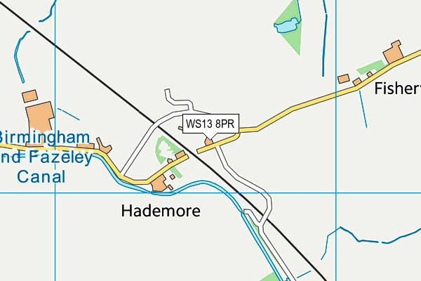 WS13 8PR map - OS VectorMap District (Ordnance Survey)