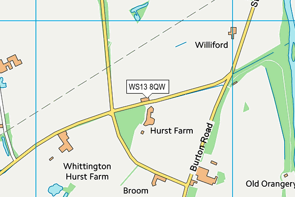 WS13 8QW map - OS VectorMap District (Ordnance Survey)