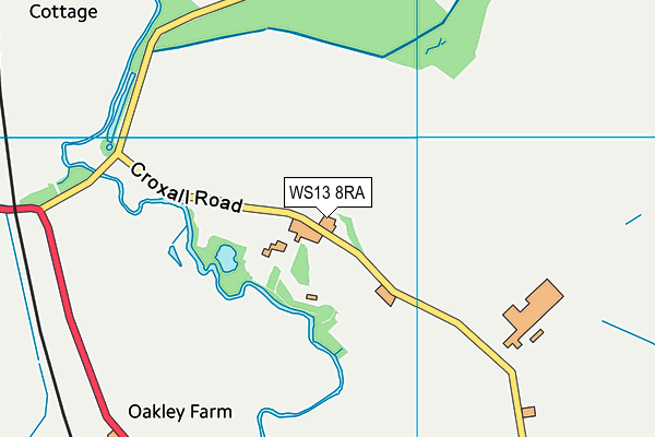 WS13 8RA map - OS VectorMap District (Ordnance Survey)