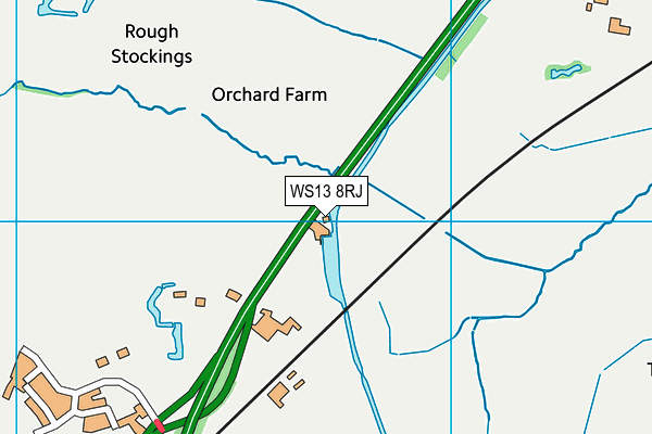 WS13 8RJ map - OS VectorMap District (Ordnance Survey)