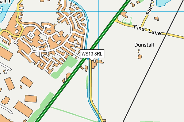 WS13 8RL map - OS VectorMap District (Ordnance Survey)